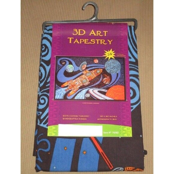 New Large Blast Off Rocket Tapestry Galaxy Milkyway Planet Stars Wall Art 90x60 - Picture 2 of 2